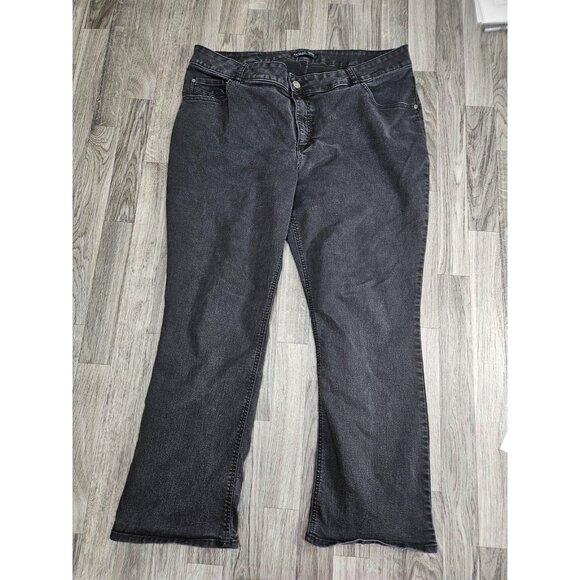 Riders by Lee Jeans Womens 22W Plus Charcoal Mid Rise Bootcut Stretch Denim - Picture 1 of 11